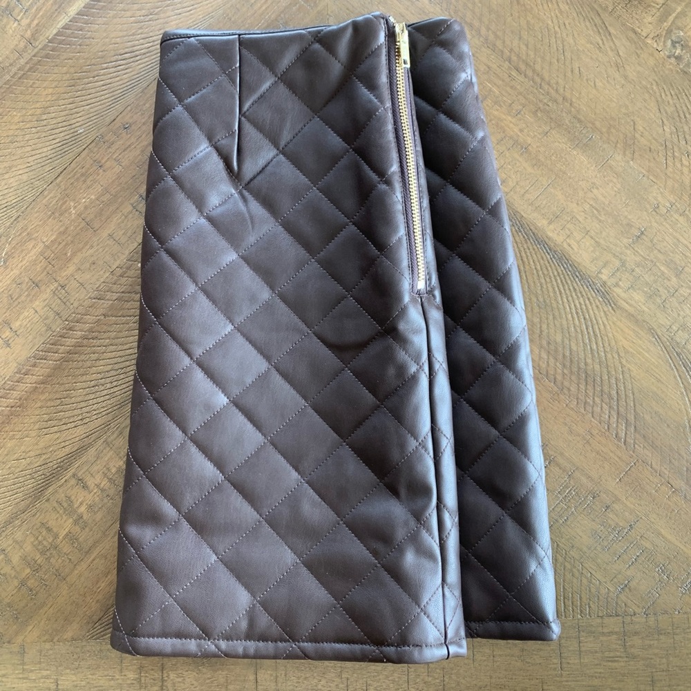 ASOS faux leather quilted mini skirt.